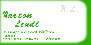 marton lendl business card